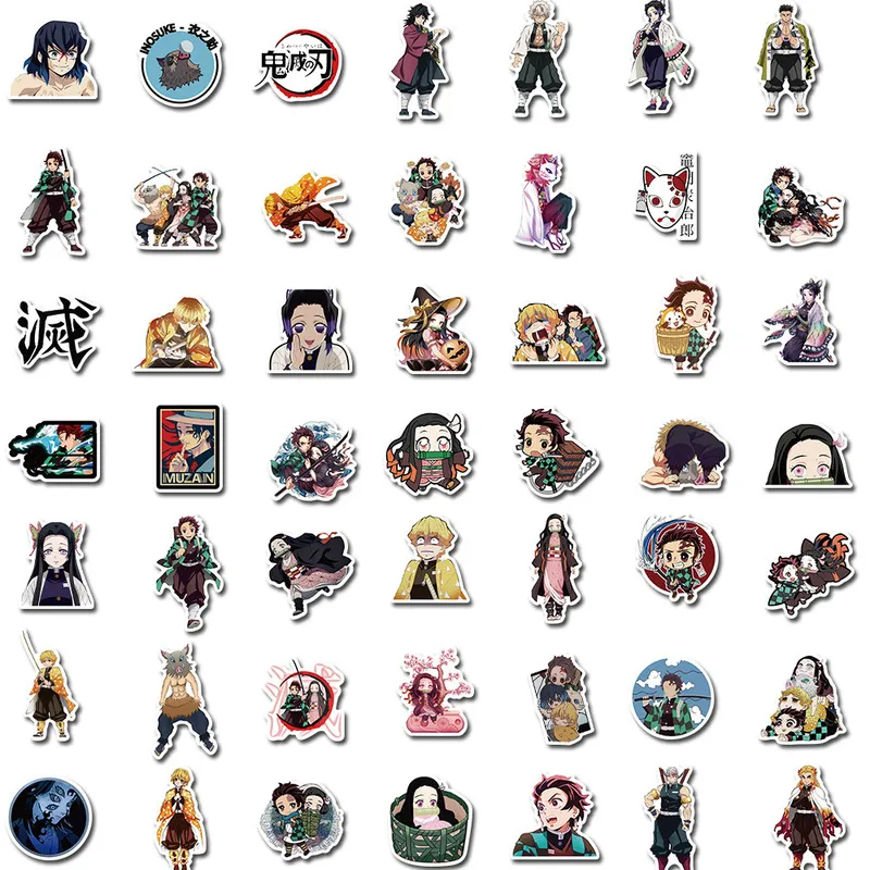 Anime Demon Slayer Kimetsu No Yaiba Autocollant imperméable PVC Skateboard bagage Motorcycle Kid Boy VSCO Sticker 220815