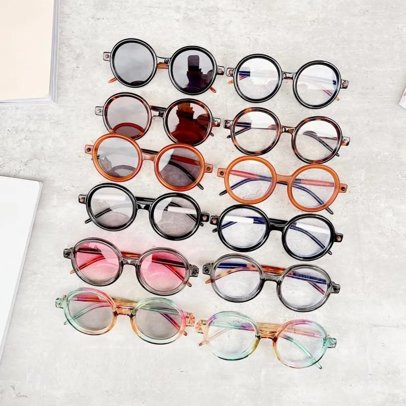 Mode Sonnenbrille Rahmen Dicken Rahmen Runde Klare Len Gläser Männer Besondere Punkte Brille Vintage Kreis Frauen Optische Eyeglass185U