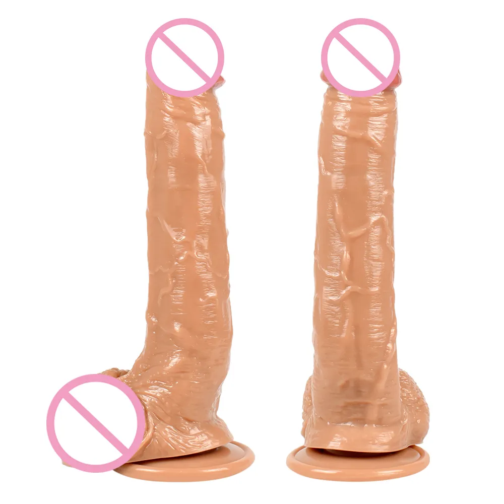 Gode réaliste Super doux de 11 pouces avec base à ventouse pour un jeu mains libres parfait pour le point G vaginal et anal des femmes