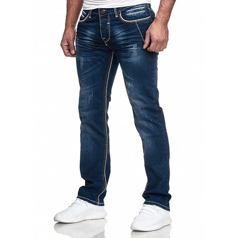 Jeans pour hommes droite taille haute pantalon printemps automne vendeur hommes vêtements Streetwear décontracté Slim Fit pantalon 220328