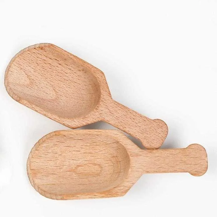 Mini Wooden Scoop Teaspoon Small Salt Shovel Bath Salt Spoon Milk Powder Wood Condiment Spoons Coffee Tea Sugar Spoon
