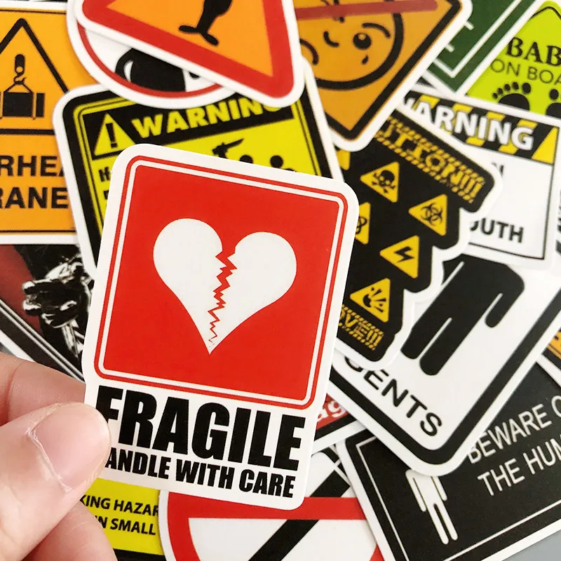 Autocollant imperméable AVERTISSEMENT COOL Stickers Signes Signes Rappel DANGER Panneaux Signes Rappel Rappel Vinyl Decal Autocollant de décalque pour ordinateur portable Stickers de voiture