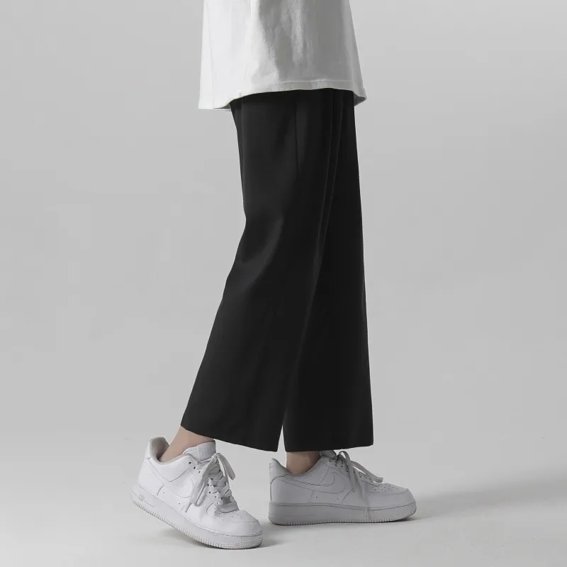 GlacialWhale – pantalon de jogging léger à jambes larges pour hommes, Streetwear japonais, sensation de froid, confortable pour la maison, 220705