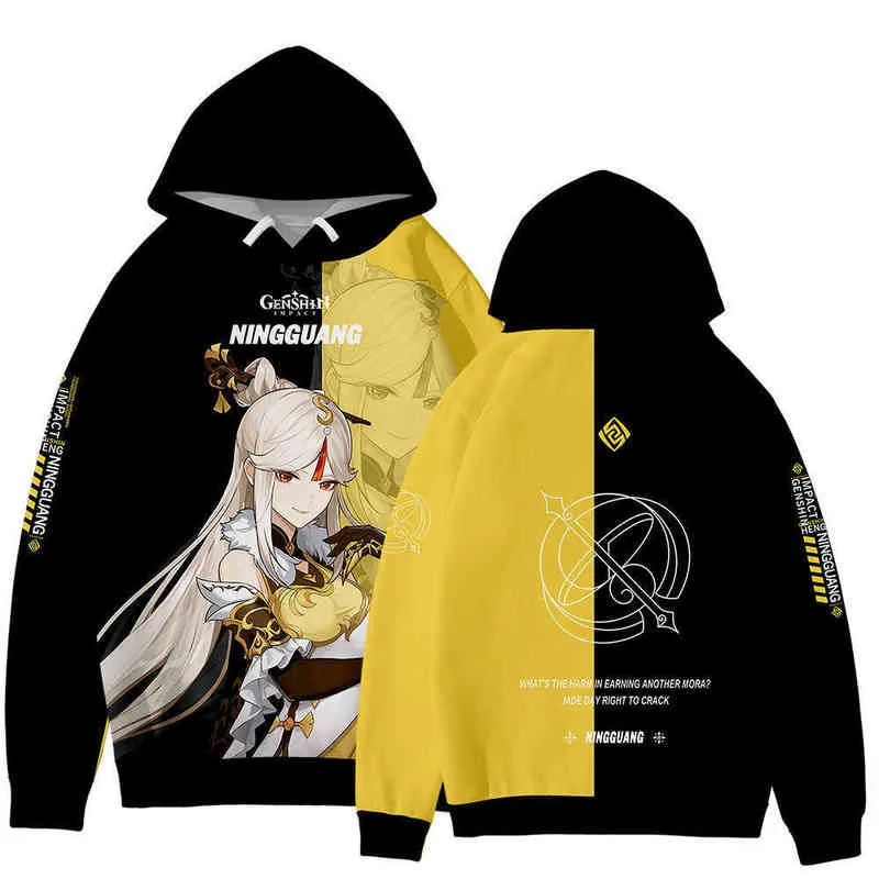 Oyun Genshin Etki Hoodies Erkek Kadın Sweatshirt Erkek Giyim Anime 3D Hoody Seksi Kız Klee Xiao Mens Hoodie Kids Tullular y220713