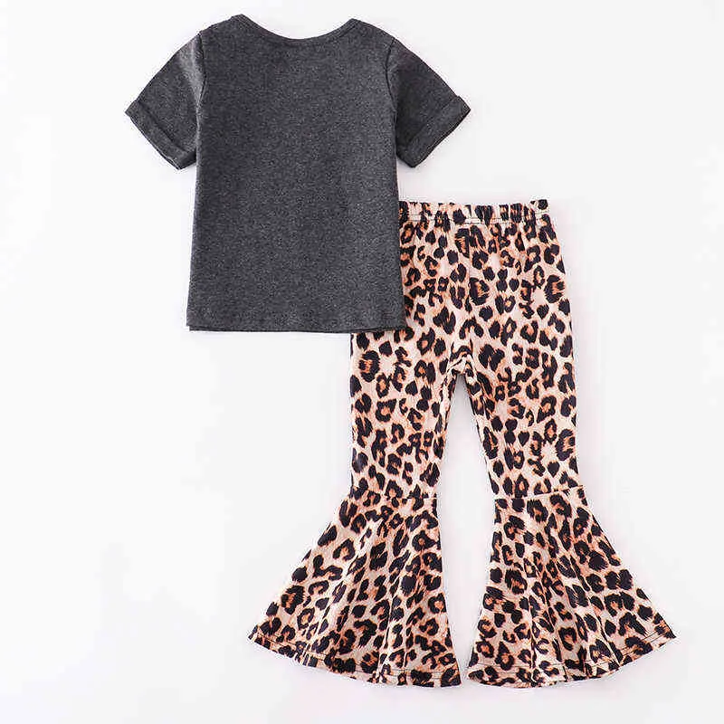 Girlymax Sommer Baby Mädchen Mama mich Boutique Kinder Kleidung Milch Seide Leopard frauen Top Jeans Shorts Hosen Set Kidswear