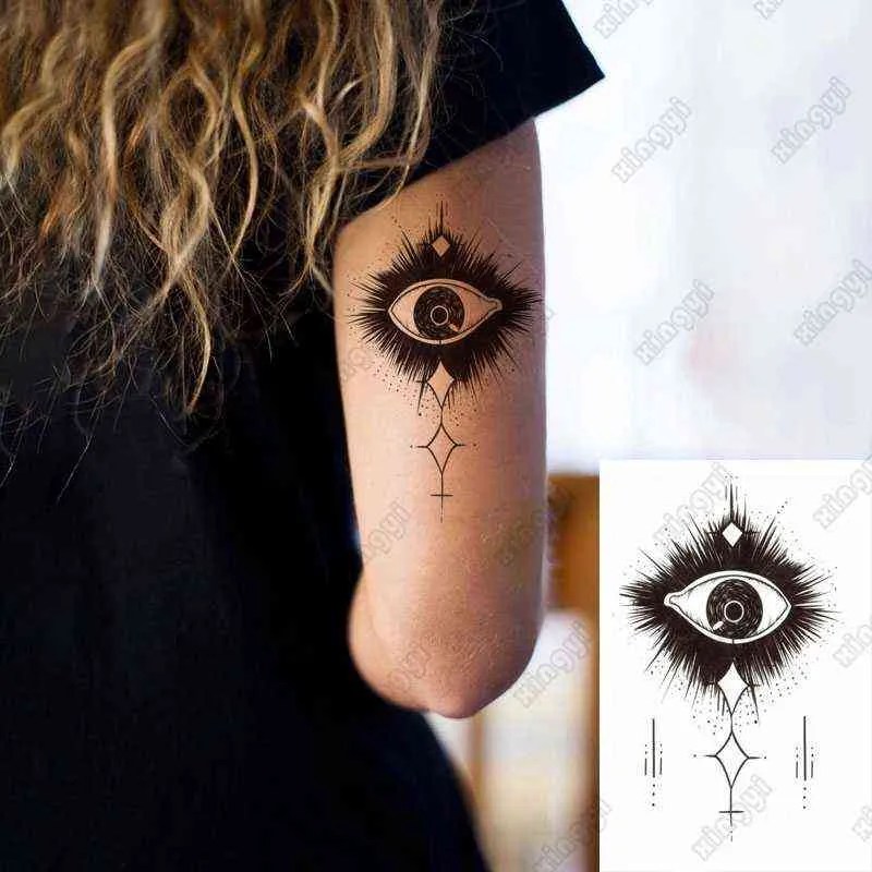 NXY Tillfällig tatuering Vattentät Klistermärke Handmålad Kall Mörk Skull Ansikte Art Vattenöverföring Fake Tatoo Flash Tatto för män Kvinnor 0330