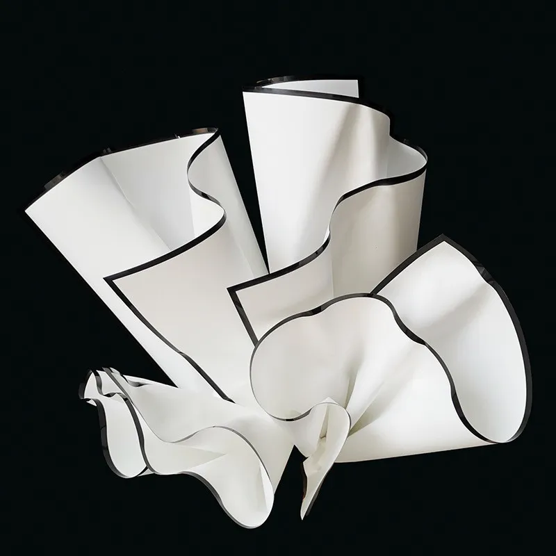 20 piezas de papel para envolver flores a prueba de agua de Color blanco y negro, 60cm, papel para envolver ramo, Material de floristería, embalaje de regalo, papel artesanal 220328