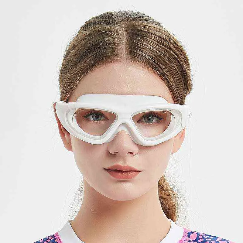 Frauen Männer Sport Professionelle Anti Nebel UV Schutz Taucher Schwimmen Brille Beschichtung Wasserdicht Einstellbare Schwimmen Gläser 2021 G220422