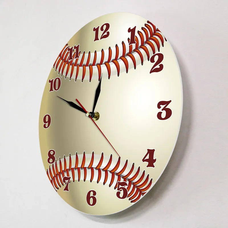 Niestandardowy dekoracje pokoju sportowego spersonalizowane Twoje imię baseballowy akrylowy zegar ścienny 220615