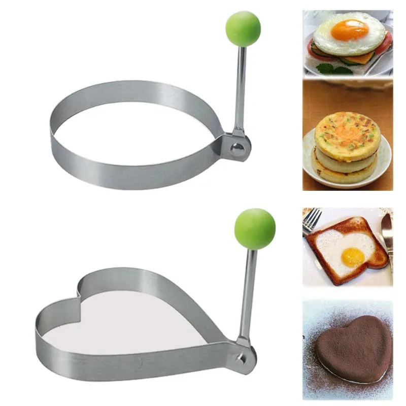Paslanmaz çelik kızarmış yumurta gözleme şekillendirici omlet kalıp kalp şeklinde kızarmış yumurta üreticisi kahvaltı modeli mutfak aksesuarları 220517
