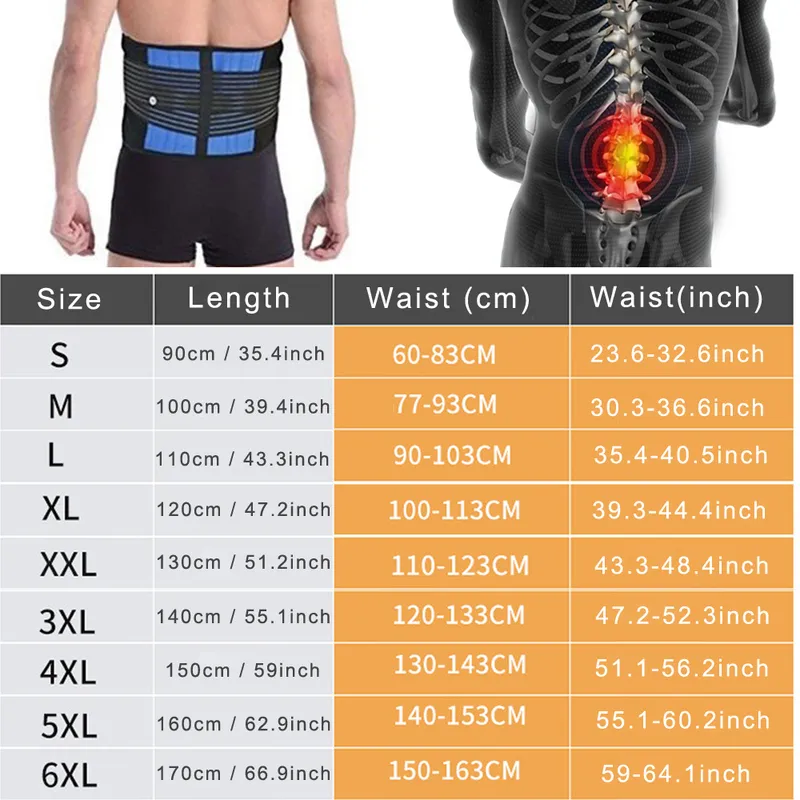 Tcare Cintura di supporto tutore lombare la schiena - Fascia massaggio alleviare il dolore lombare ernia del disco, sciatica e scoliosi unisex 220812