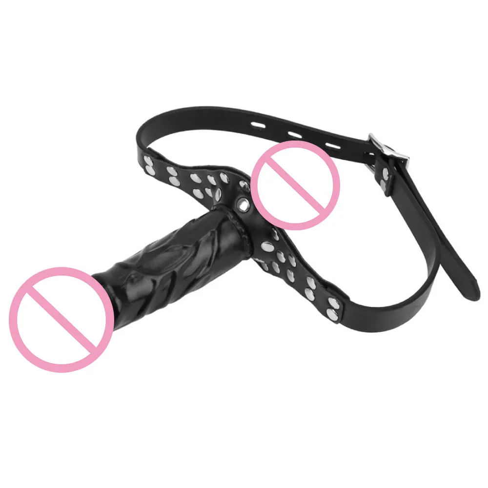 Double-Ended Dildo Gag Open Mouth Head Strapon BDSM Bondage Slave Restraint Plug sexy Toys for Women Hen Night Accessory