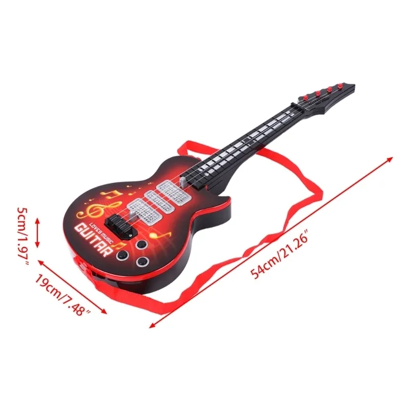 Musik Electric Guitar 4 Strings Musical Instrument Education Toy Kids Toy Gift 220706
