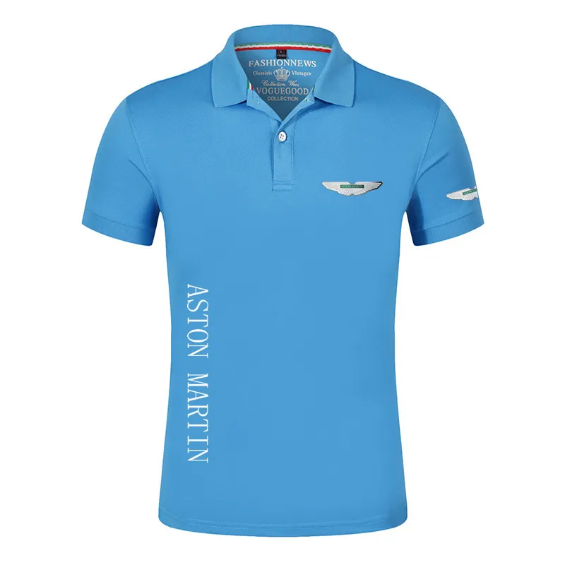 Aston Martin Casual Men Summer Polo Shirt Brand Fashion Busin Cotton Sleeve Mane Solid Golf Tennis Polo 220606
