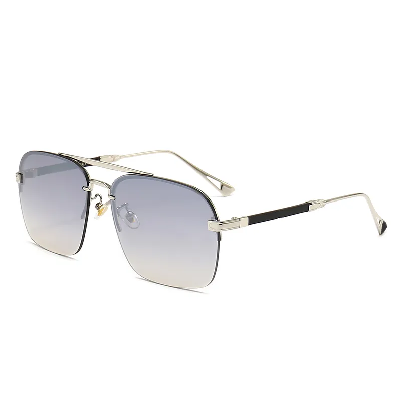 Marque Designer lunettes de soleil femmes grand carré MAYBA lunettes de soleil de luxe rétro Vintage double pont cadre en métal surdimensionné lunettes de soleil BUF197P