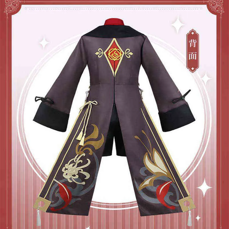 Genshin Impact Hutao Cosplay Come Uniform Peruk Halloween Carnival Kläder Anime Game Hu Tao kinesisk stil Kläder L220802