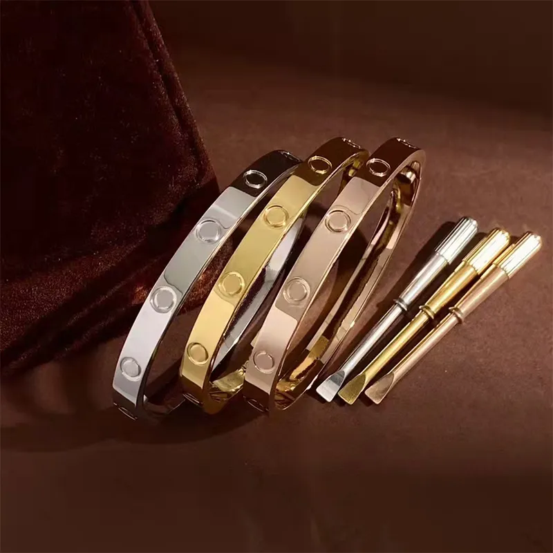 Moda masculina feminino cristal manguito pulseira clássico 6mm casal pulseira designer de alta qualidade 316l titânio aço jóias gift289y