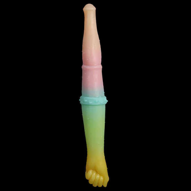 Nxy Dildos Silicone Pênis de Cabeça Dupla para Homens e Mulheres Cor Macia Palma Grossa em Formato Falso Plugue Anal Divertido Dispositivo de Masturbação 0317595719