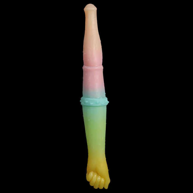 Nxy dildos silikon dubbelhuvud penis för män och kvinnor mjuk färg tjock palm falsk formad anal plug roligt onani anordning 0315683812