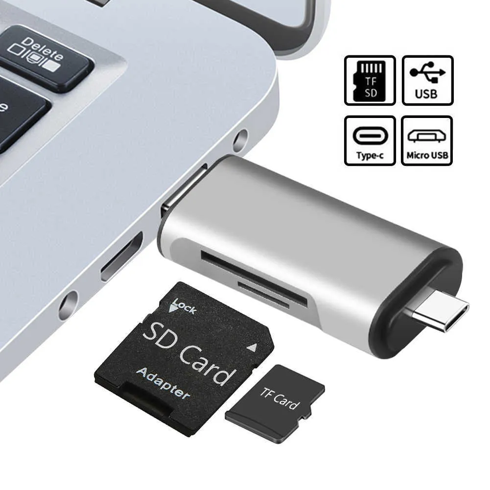 OTG Micro SD -kortläsare USB 3.0 Micro USB Typ C -kortläsare för USB Micro SD Adapter Flash Drive Smart Memory Card Reader Reader