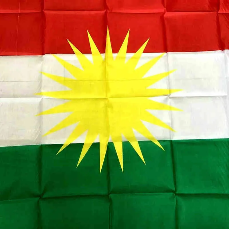 Bandiera curda Kurdistan curdo appeso e bandiera domestica stampata decorazione L220621