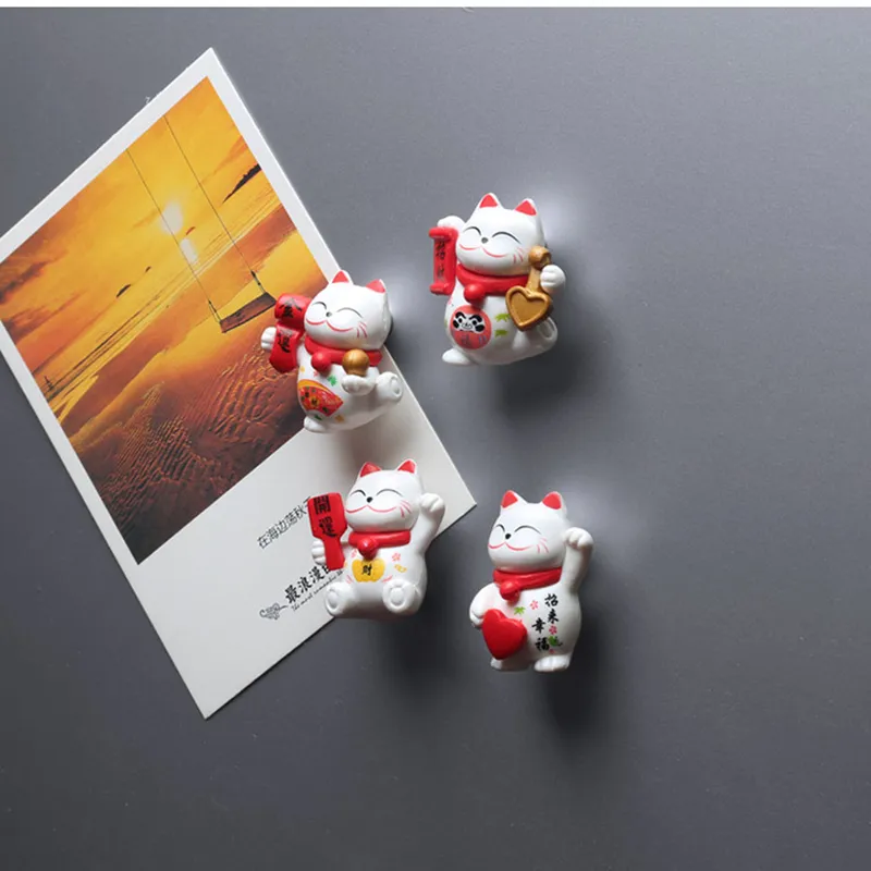 8 st kylskåp Magnet Paste Series Lucky Cat Magnetic Home Decoration Creative Gift Animal Kylskåp klistermärken 220426
