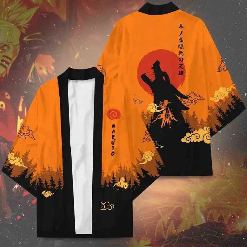 Anime Konoha Hokage Kurama Uchiha Sharingan Symbol Kimono Umhang Cosplay Kostüme Haori Sasuke Kakashi Strickjacke Jacke Pyjamas AA220324