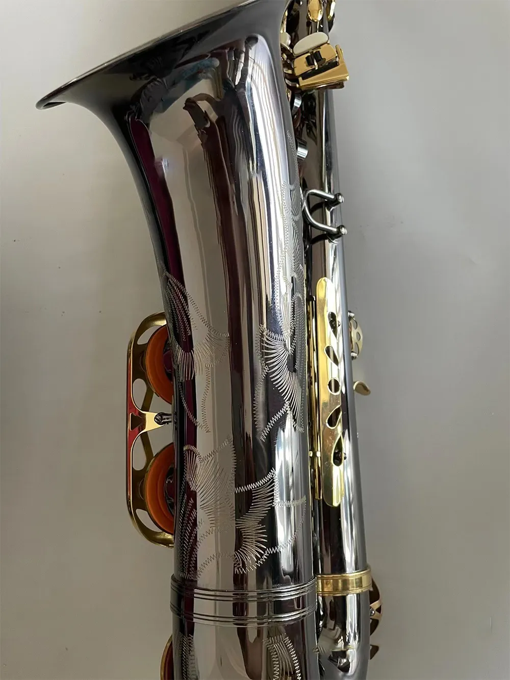 Black Gold B-Key Professional Tenor Saxophone Black Nickel Gold Material Professional Tone Tenor Sax Jazz Instrument