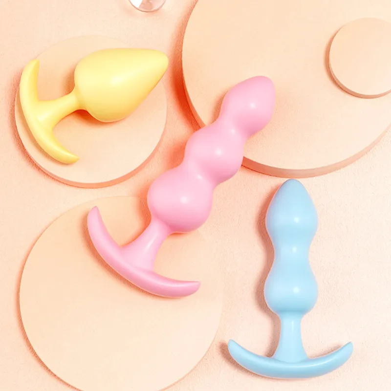 Soft Silicone Anal Plugs Stimolatore principianti Trainer sexy Play Toy Nuovo