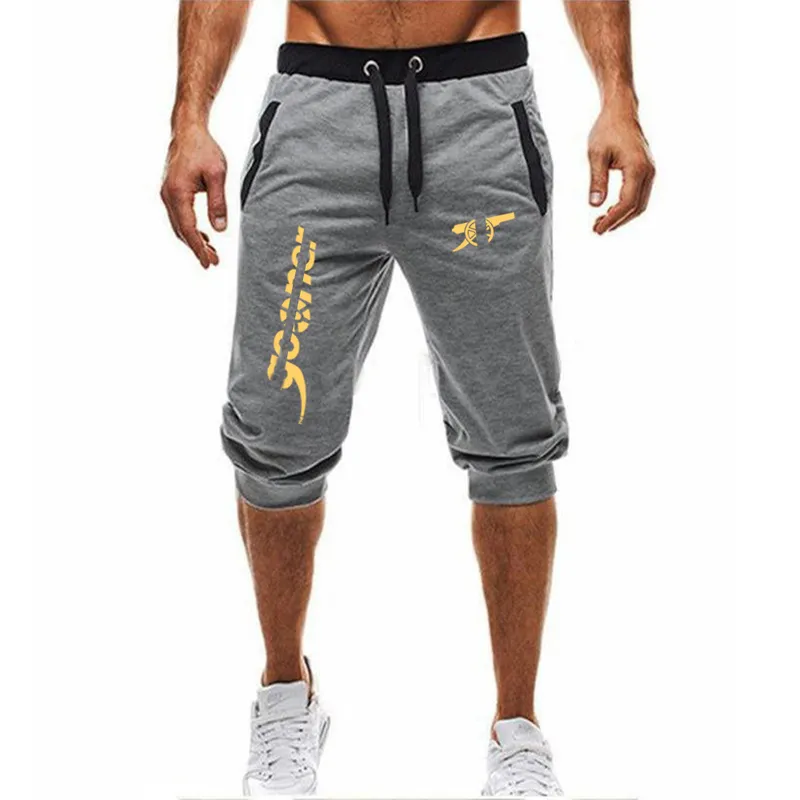 Mens تمرين الجري Shorts Soft 3 4 سراويل صالة الألعاب الرياضية ركض على السروال العسكري القصيرة الرجال السراويل القصيرة 220714