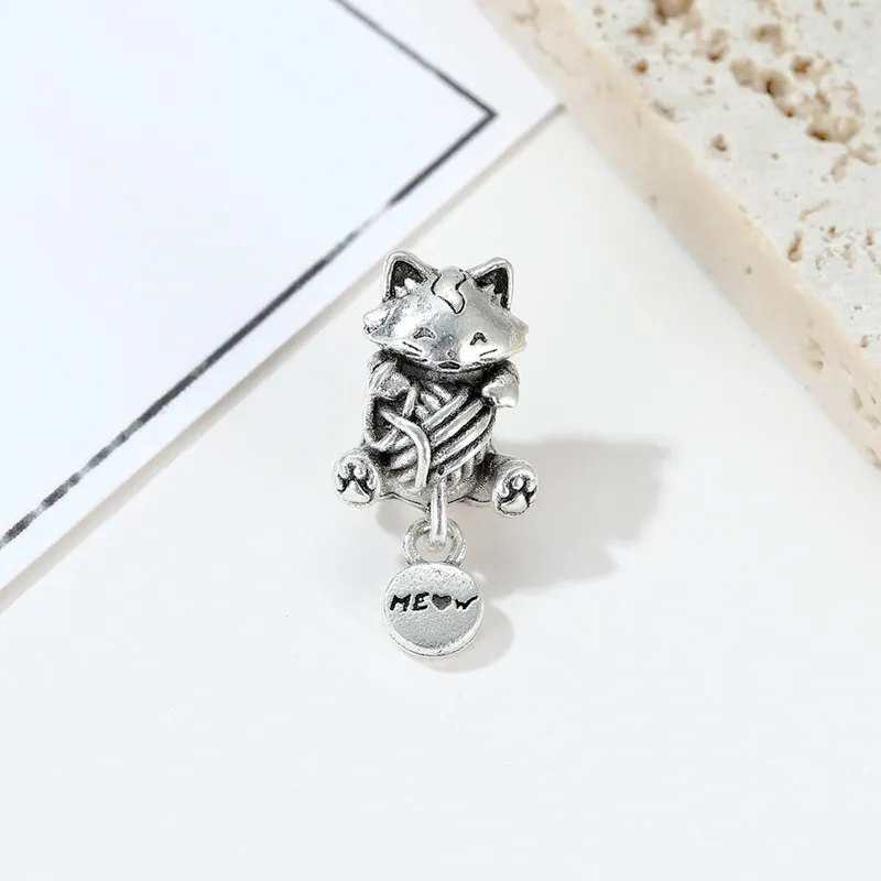 Popular 925 Sterling Silver Cute Silver Star Cat Elephant Mushroom Pendant for Original Charm Bracelet Ladies Jewelry6447221