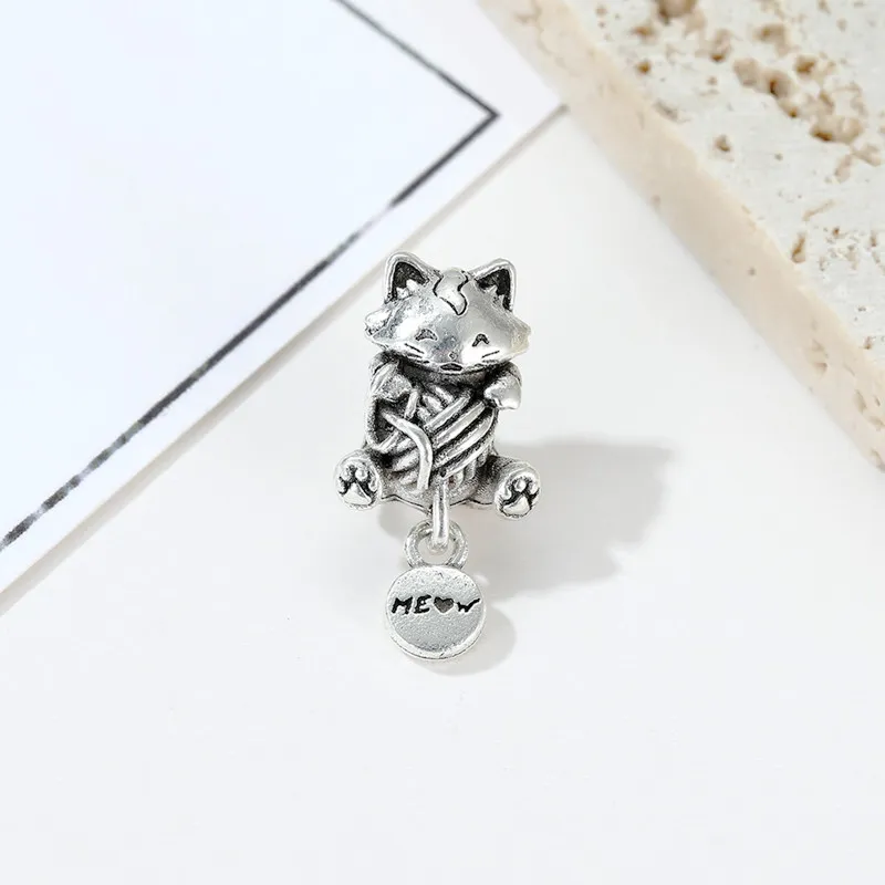 Popularna 925 Sterling Silver śliczna srebrna gwiazda kot słoń grzyb wisiorek dla oryginalnej bransoletki Pandora Charm biżuteria damska