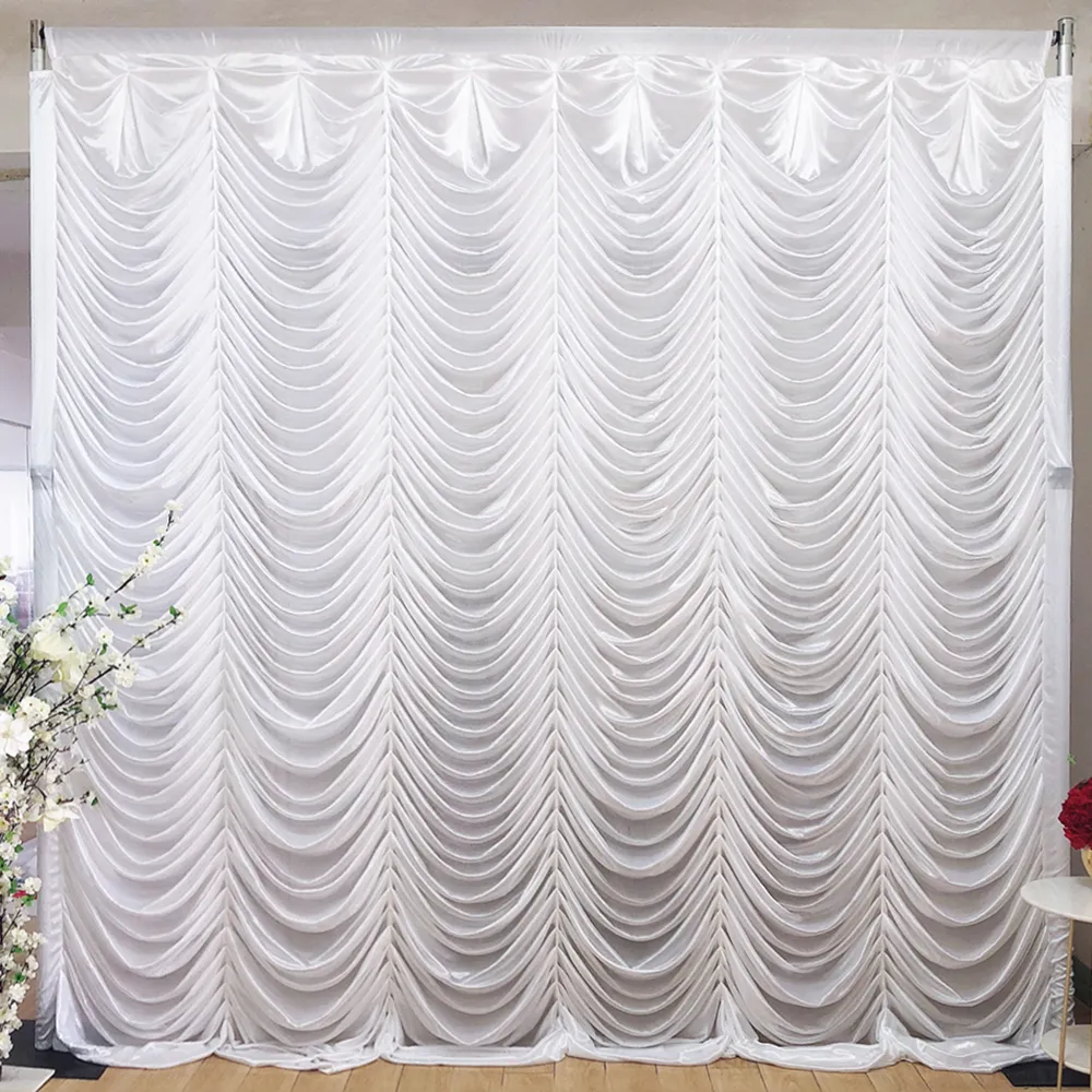 3m h x 3m W Glace Silk wave Vanance Swag Decoration de mariage