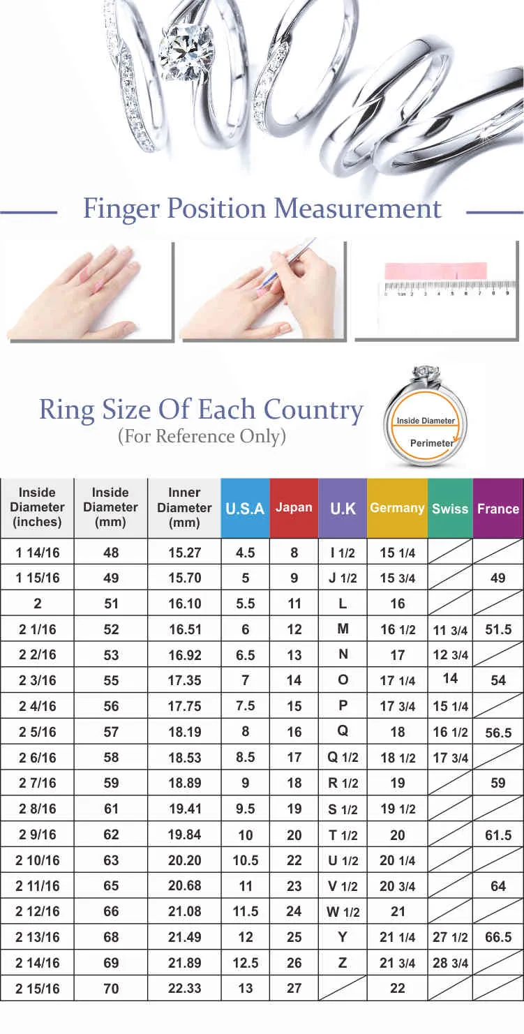 Tianyu Gems Silver Women Solitaire 5mm/65mm Moissanite Diamonds Wedding Rings 6 Claw Prong Setting Finger Band Stone Gift