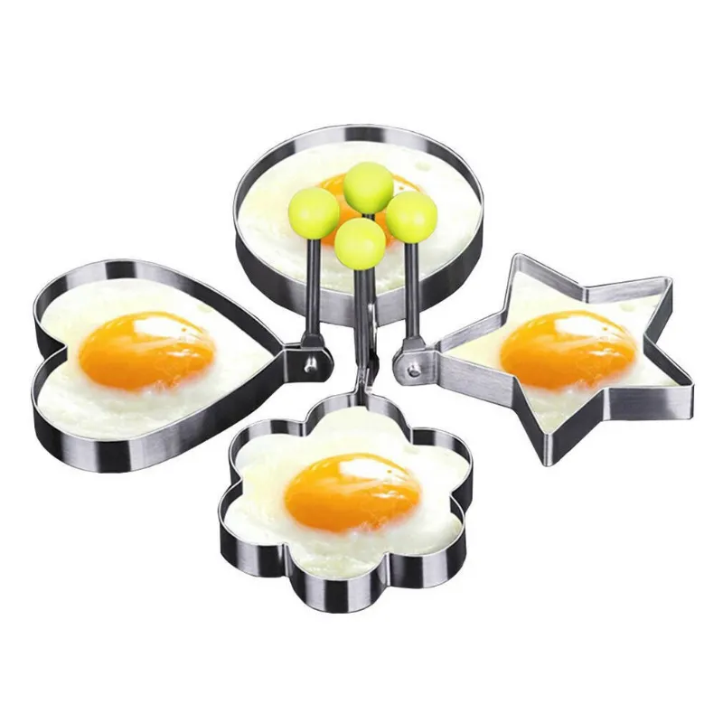 En Acier Inoxydable Fried Egg Pancake Shaper Omelette Moule En Forme De Coeur Fried Egg Maker Petit Déjeuner Cuisson Modèle Cuisine Accessoires 220517