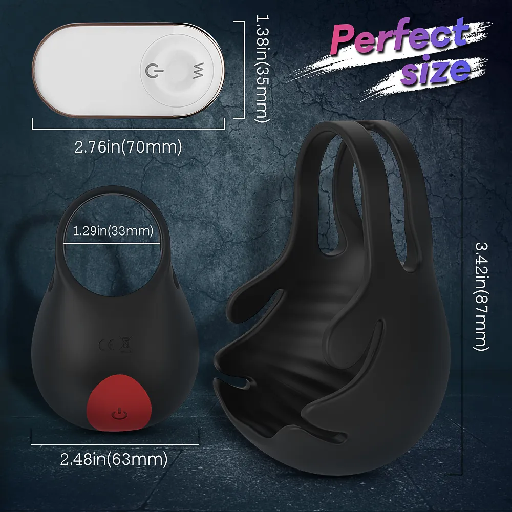 Rehausseur de pénis masculin anneau pénien stimulateur testiculaire vibrateur gode jouets sexy pour hommes ceinture de chasteté 9 Modes Massage de la Prostate