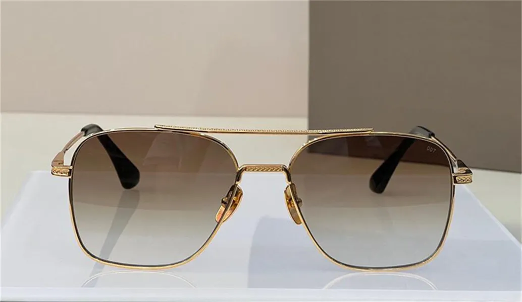 sunglasses 07 men design metal vintage glasses fashion style square frame UV 400 lens with case top quality297Y