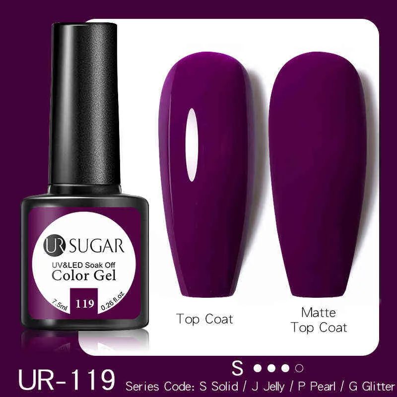 NXY Żel do paznokci 7 5 ml Purple Color Polski Matte Top Płaszcz Semi Stałe Soak Off Art UV Lakier do manicure 0328