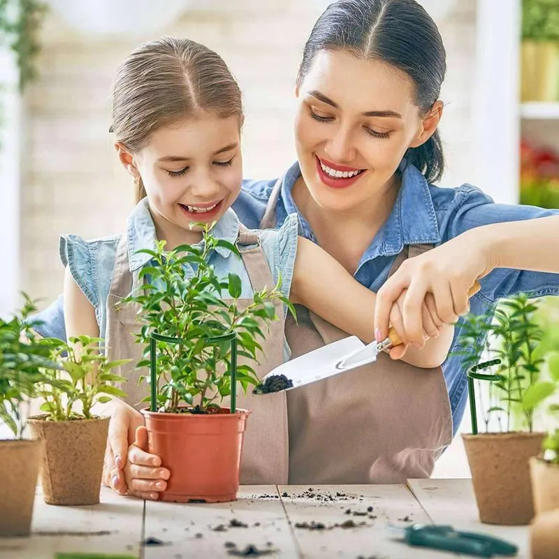 Assista Bandas 36 Peças Planta Suporte Flor Estaca Meio Redondo Anel Gaiola Titular Pote Escalada Trellis206G