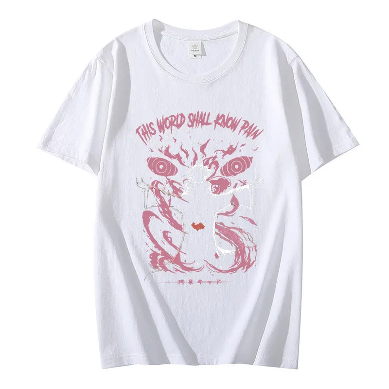 Anime Schmerzen Gedruckt T-shirts Männer Frauen Welt Shall Know Pain T Shirt Retro Harajuku Streetwear Tops Hip Hop Japan Ninja t-shirt 220610