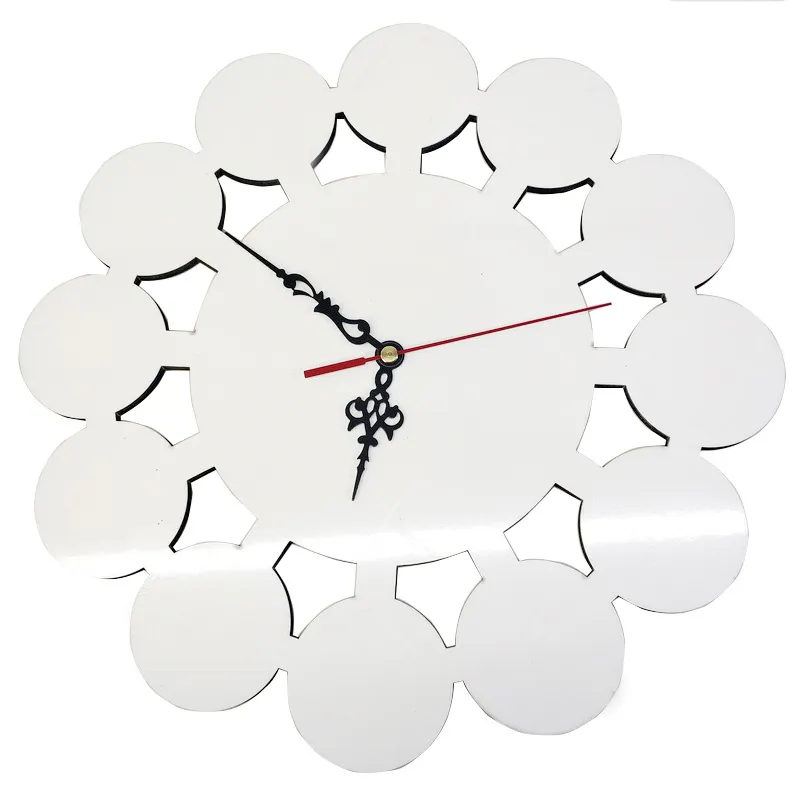 昇華壁時計フェイスブランクMDF木製の壁時計12円の丸い形状フォトフレームホルダーホームデコレーションF0510