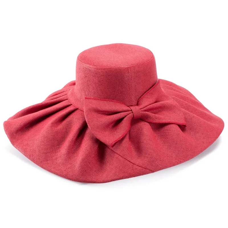 Opvouwbare UV-bescherming Opvouwbare Zonnehoed voor Dames Kentucky Derby Brede Rand Bruiloft Kerk Strand Floppy HatA047287S