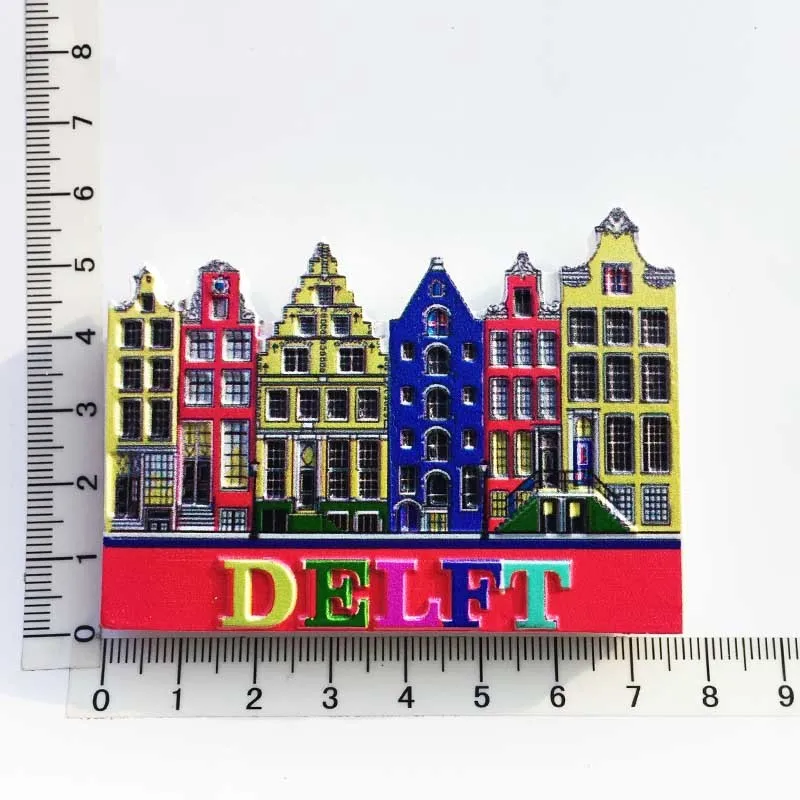 3D 수지 냉장고 자석 Holland Delft 암스테르담 여행 기념품 UV 인쇄 가정 장식 공예 자기 냉장고 스티커
