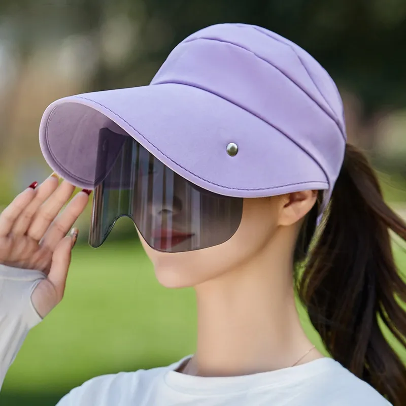 Frauen Versenkbare Kordelzug Visier Weibliche Sommer Sonne Leere Top Hüte Reiten Outdoor Sport Kappe AntiUV Strand Hut Angeln Caps 220627