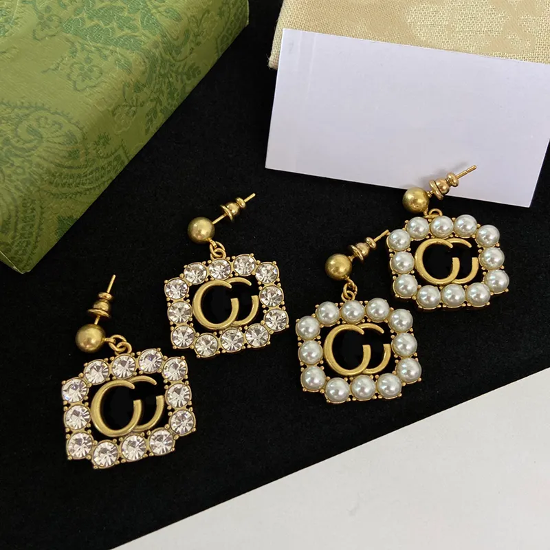 Женские дизайнерские серьги с буквами, модные бриллианты, золотые серьги, роскошные серьги, ювелирные изделия, мужские серьги-кольца, шпильки 2208041D