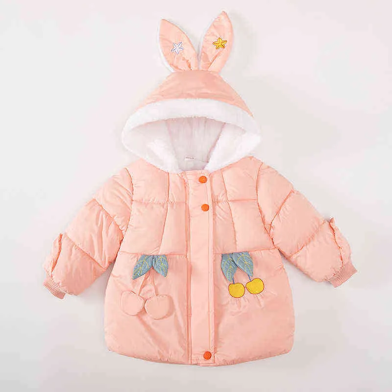 LZH Детская одежда для девочек Осенняя зима тепланая куртка для девочек мультфильмы малыш детские куртки с бегли 1-4 года J220718