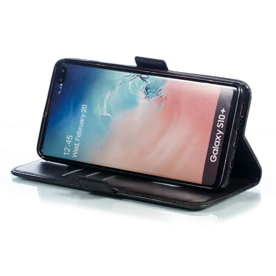 Casi di cuoio del flip di lusso Samsung Galaxy S8 S9 S10 E Lite S20 Plus Nota 8 9 10 PRO Ultra S7 Bordo portafoglio conchiglie con coperchio del telefono