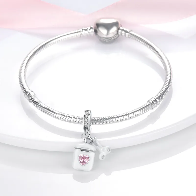 925 STERLING Gümüş Dungle Charm Kelebek Yusufçuk Sıcak Hava Balon Kolye Baykuş Köpek Boncuklar Boncuk Fit Pandora Takılar Bilezik Diy Takı Aksesuarları