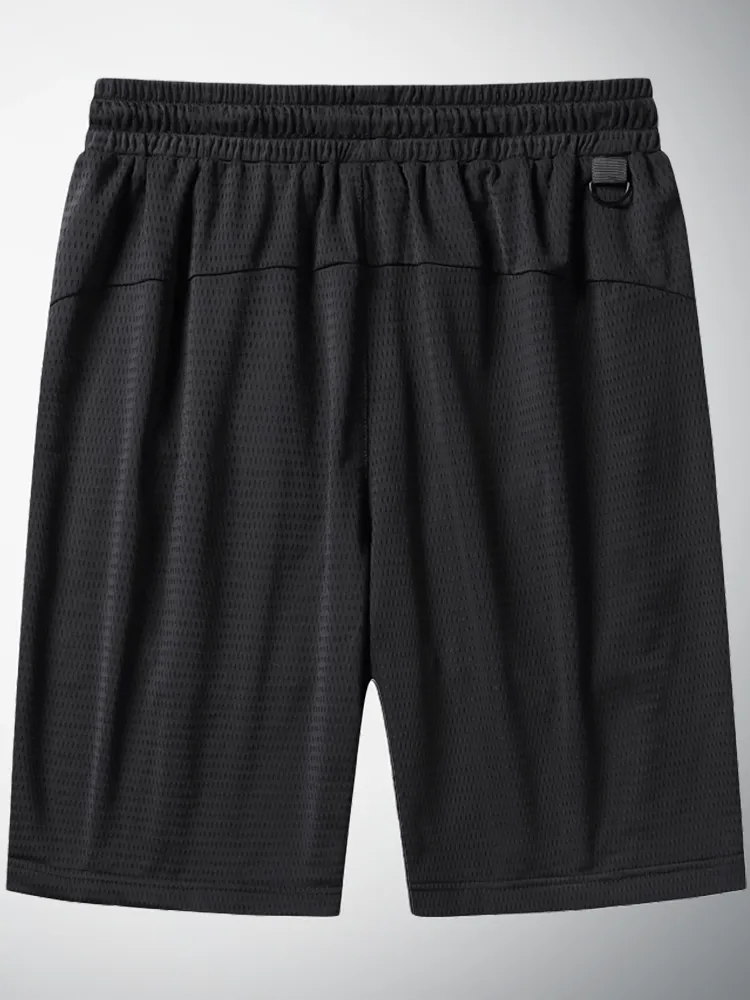 Летние черные сетчатые товарные затылки мужчины спортивная одежда для дышащих нейлоновых шорт -бриджей плюс размер.