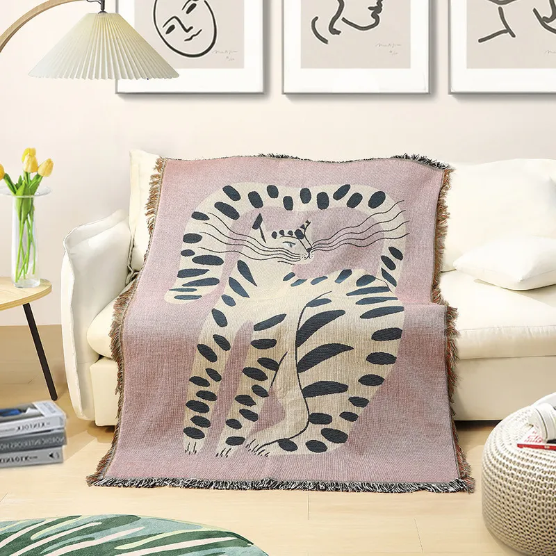 Deken selimut sofa penutup bohemia kucing debu rumbai ac tot dekorasi kamar tidur 220613